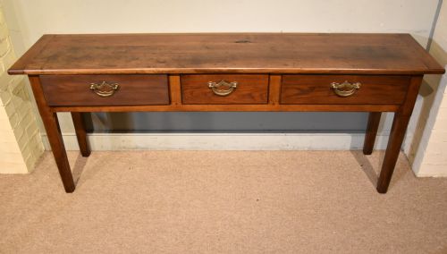 19TH CENTURY FRENCH CHESTNUT THREE DRAWER SERVER - ADDITIONAL PHOTO 3