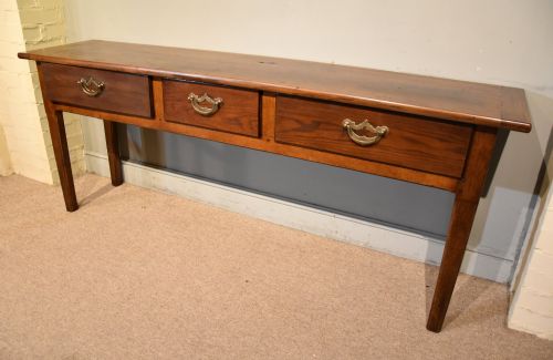 19TH CENTURY FRENCH CHESTNUT THREE DRAWER SERVER - ADDITIONAL PHOTO 4