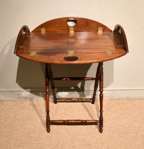 GEORGE III MAHOGANY BUTLERS TRAY ON STAND - ADDITIONAL PHOTO 1