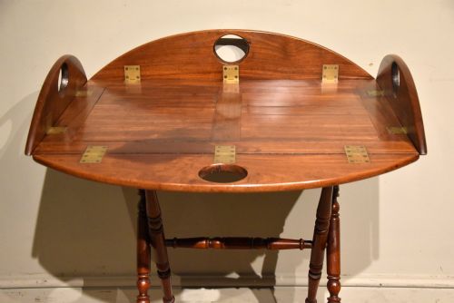 GEORGE III MAHOGANY BUTLERS TRAY ON STAND - ADDITIONAL PHOTO 2