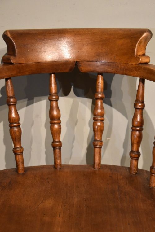 PAIR 19TH CENTURY ELM BEECH SMOKERS BOW CHAIRS - ADDITIONAL PHOTO 2