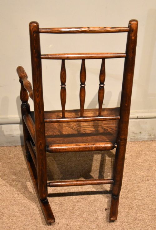 19TH CENTURY ASH CHILDS ROCKING ARMCHAIR - ADDITIONAL PHOTO 3
