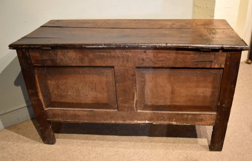 LATE 17TH CENTURY OAK THREE PANELED COFFER - ADDITIONAL PHOTO 6