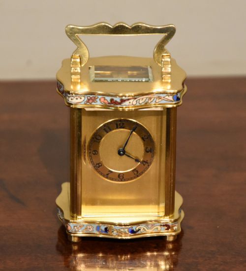 MINIATURE ENAMEL CARRIAGE TIMEPIECE - ADDITIONAL PHOTO 1