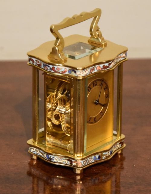 MINIATURE ENAMEL CARRIAGE TIMEPIECE - ADDITIONAL PHOTO 2