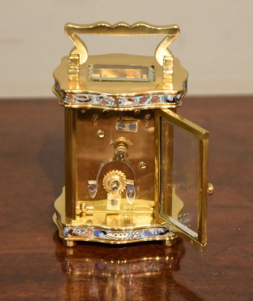 MINIATURE ENAMEL CARRIAGE TIMEPIECE - ADDITIONAL PHOTO 3
