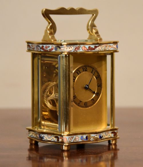 MINIATURE ENAMEL CARRIAGE TIMEPIECE - ADDITIONAL PHOTO 4