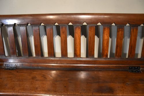 LARGE FRENCH NINETEENTH CENTURY CHESTNUT BENCH - ADDITIONAL PHOTO 5