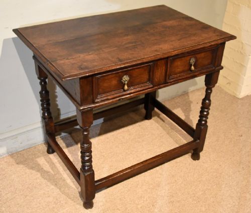 CHARLES II OAK SINGLE DRAWER SIDE TABLE - ADDITIONAL PHOTO 2