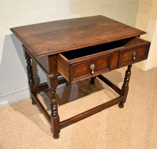 CHARLES II OAK SINGLE DRAWER SIDE TABLE - ADDITIONAL PHOTO 3