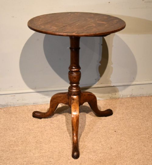 SMALL GEORGE III TILTING WINE LAMP OAK TRIPOD TABLE - ADDITIONAL PHOTO 1