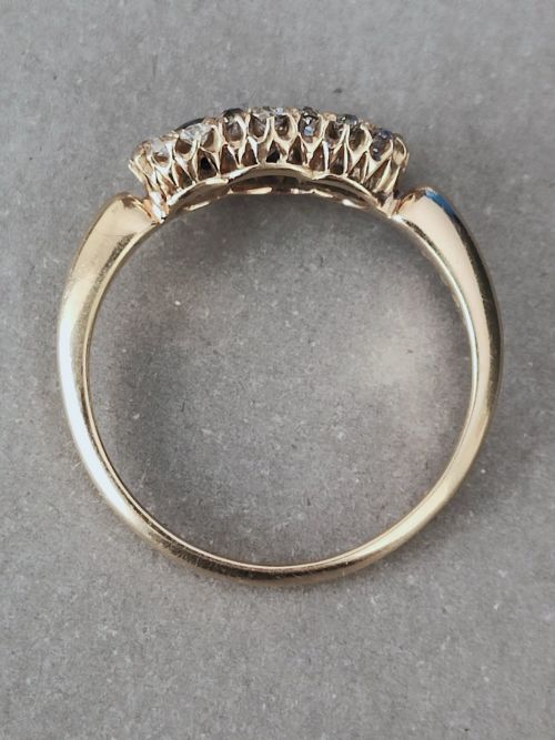 VICTORIAN 18CT GOLD SAPPHIRE DIAMOND RING - ADDITIONAL PHOTO 2