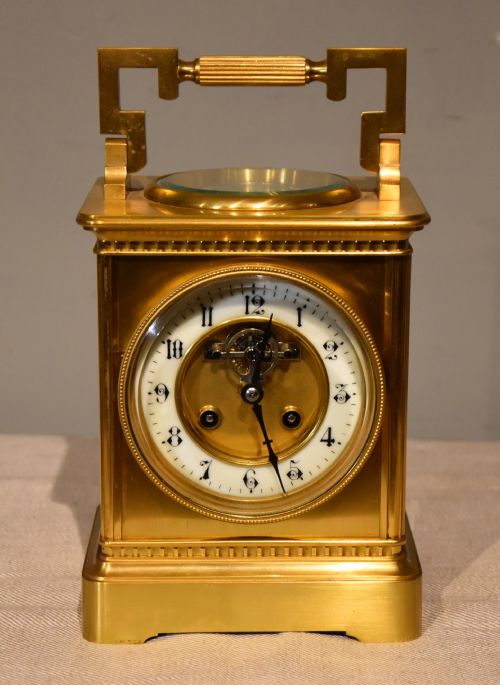 large french mantel clock of carriage form - CATEGORY: ANTIQUE CLOCKS - DATED 19TH CENTURY