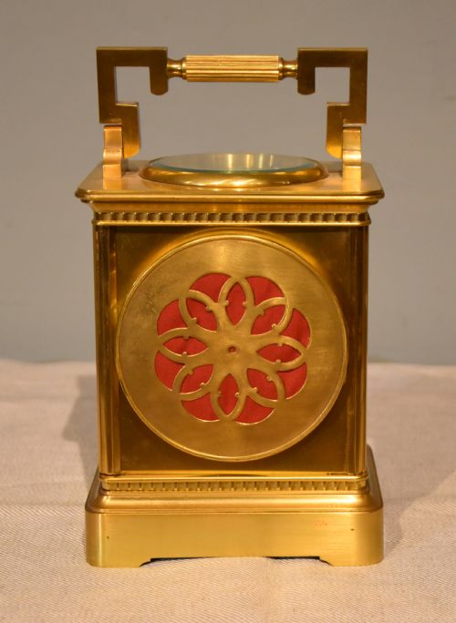 LARGE FRENCH MANTEL CLOCK OF CARRIAGE FORM - ADDITIONAL PHOTO 2