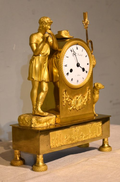 FRENCH EMPIRE ORMOLU MANTEL CLOCK - ADDITIONAL PHOTO 2