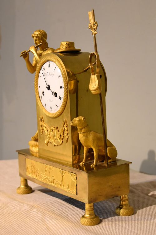 FRENCH EMPIRE ORMOLU MANTEL CLOCK - ADDITIONAL PHOTO 3