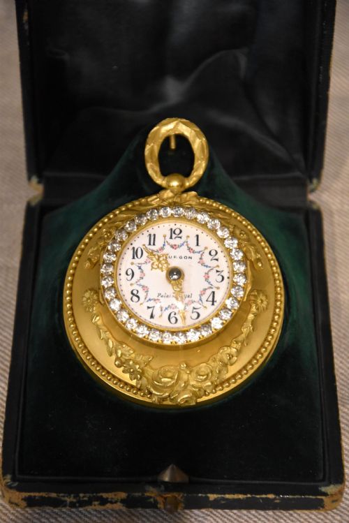 gilt brass boudoir timepiece - CATEGORY: ANTIQUE CLOCKS - DATED 1900