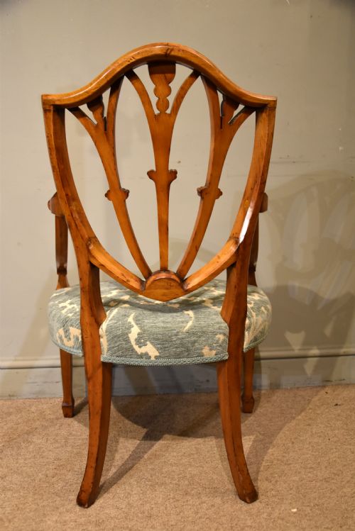 LATE 19TH CENTURY SATINWOOD PAINTED ARMCHAIR - ADDITIONAL PHOTO 5