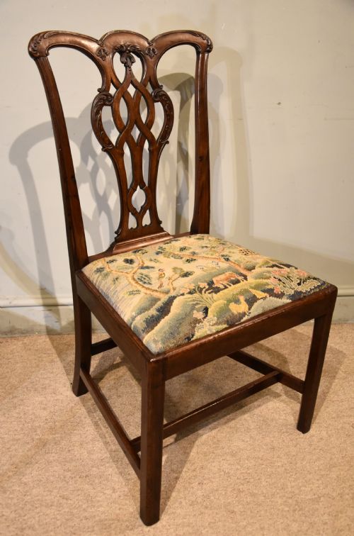 GEORGE III STYLE CARVED MAHOGANY SIDE CHAIR - ADDITIONAL PHOTO 1