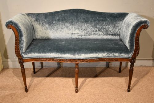 19th century mahogany sofa window seat - CATEGORY: ANTIQUE SOFAS - DATED 19TH CENTURY