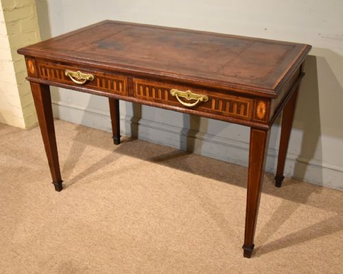 19TH CENTURY MAHOGANY TWO DRAWER WRITING TABLE - ADDITIONAL PHOTO 1