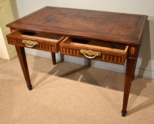 19TH CENTURY MAHOGANY TWO DRAWER WRITING TABLE - ADDITIONAL PHOTO 2