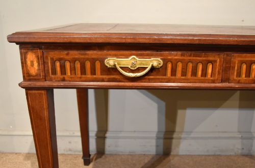 19TH CENTURY MAHOGANY TWO DRAWER WRITING TABLE - ADDITIONAL PHOTO 3