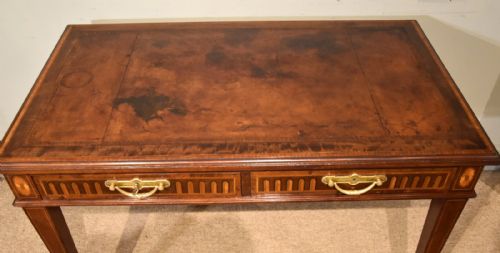 19TH CENTURY MAHOGANY TWO DRAWER WRITING TABLE - ADDITIONAL PHOTO 4