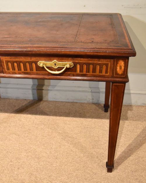 19TH CENTURY MAHOGANY TWO DRAWER WRITING TABLE - ADDITIONAL PHOTO 5