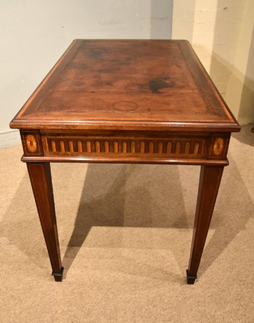 19TH CENTURY MAHOGANY TWO DRAWER WRITING TABLE - ADDITIONAL PHOTO 6