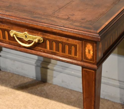 19TH CENTURY MAHOGANY TWO DRAWER WRITING TABLE - ADDITIONAL PHOTO 8
