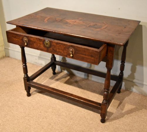 LATE 17TH CENTURY OAK SINGLE DRAWER SIDE TABLE - ADDITIONAL PHOTO 2