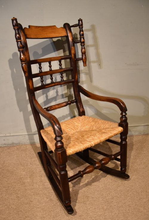 19th century lancashire ash and elm rocking chair - CATEGORY: ANTIQUE CHAIRS - DATED 19TH CENTURY
