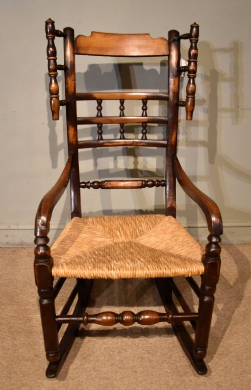 19TH CENTURY LANCASHIRE ASH AND ELM ROCKING CHAIR - ADDITIONAL PHOTO 1