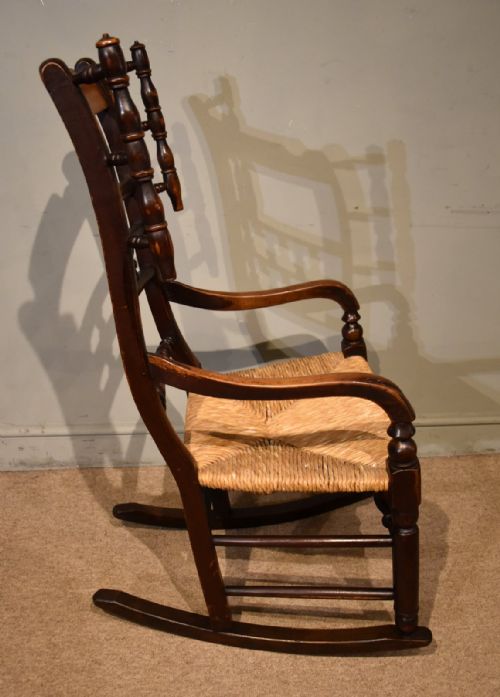 19TH CENTURY LANCASHIRE ASH AND ELM ROCKING CHAIR - ADDITIONAL PHOTO 2
