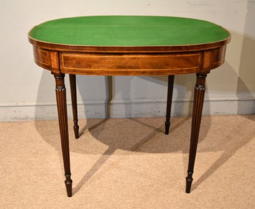 18TH CENTURY MAHOGANY SATINWOOD CARD TABLE - ADDITIONAL PHOTO 5