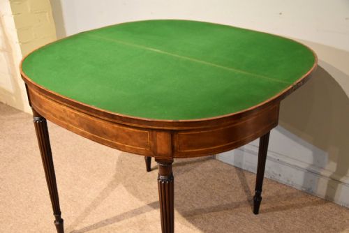 18TH CENTURY MAHOGANY SATINWOOD CARD TABLE - ADDITIONAL PHOTO 6
