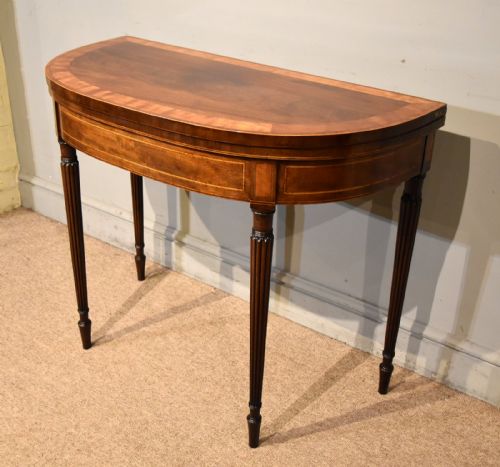 18TH CENTURY MAHOGANY SATINWOOD CARD TABLE - ADDITIONAL PHOTO 7