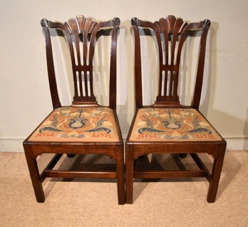 PAIR MAHOGANY CHIPPENDALE PERIOD IRISH SIDE CHAIRS - ADDITIONAL PHOTO 1