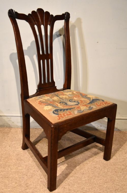 PAIR MAHOGANY CHIPPENDALE PERIOD IRISH SIDE CHAIRS - ADDITIONAL PHOTO 5
