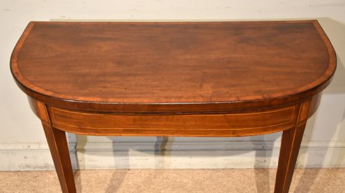 18TH CENTURY MAHOGANY CROSSBANDED CARD TABLE - ADDITIONAL PHOTO 2