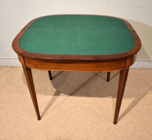 18TH CENTURY MAHOGANY CROSSBANDED CARD TABLE - ADDITIONAL PHOTO 5