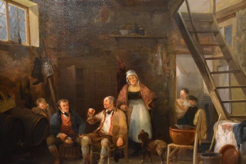 OIL PAINTING BY WILLIAM SHAYER SNR AN INN INTERIOR - ADDITIONAL PHOTO 2