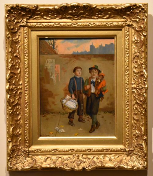 oil painting by augustus mulready visitors to london - CATEGORY: ANTIQUE ART - DATED 19TH CENTURY