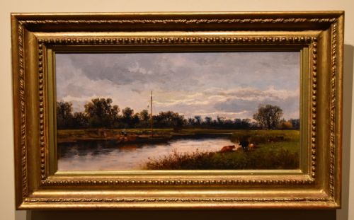 oil painting by william pitt the severn above the lowerloud tewksbury - CATEGORY: ANTIQUE ART - DATED 19TH CENTURY