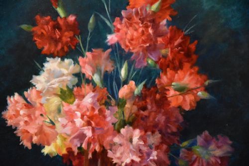 OIL PAINTING BY J OLIVER FLOWERS - ADDITIONAL PHOTO 2