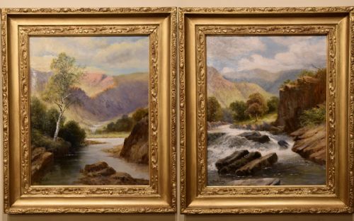 pair of oil paintings by george law beetholme highland river scenes - CATEGORY: ANTIQUE ART - DATED 19TH CENTURY