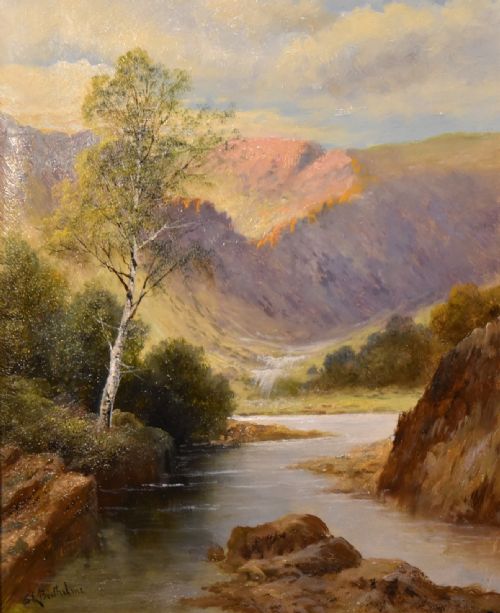 PAIR OF OIL PAINTINGS BY GEORGE LAW BEETHOLME HIGHLAND RIVER SCENES - ADDITIONAL PHOTO 1