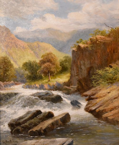 PAIR OF OIL PAINTINGS BY GEORGE LAW BEETHOLME HIGHLAND RIVER SCENES - ADDITIONAL PHOTO 3