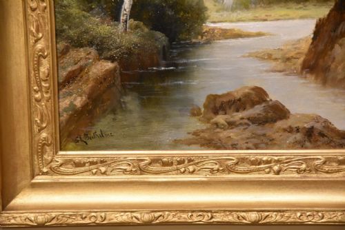 PAIR OF OIL PAINTINGS BY GEORGE LAW BEETHOLME HIGHLAND RIVER SCENES - ADDITIONAL PHOTO 4